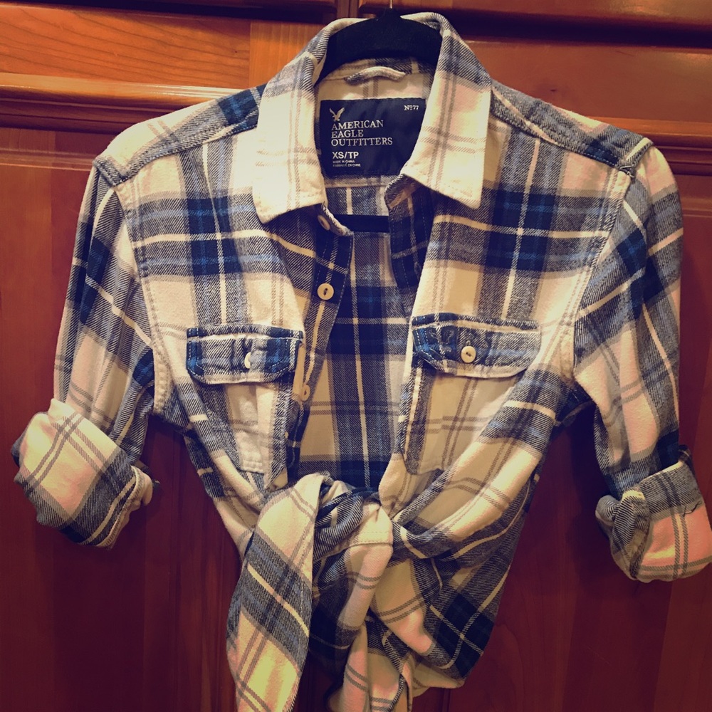 American Eagle plaid flannel XS athletic fit
